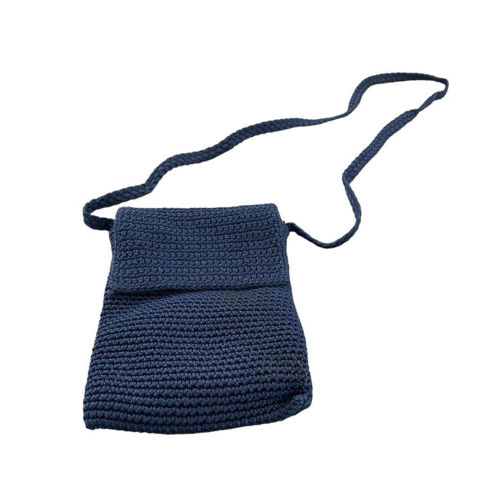 Navy Blue Crochet Cross body purse with Small coin bag